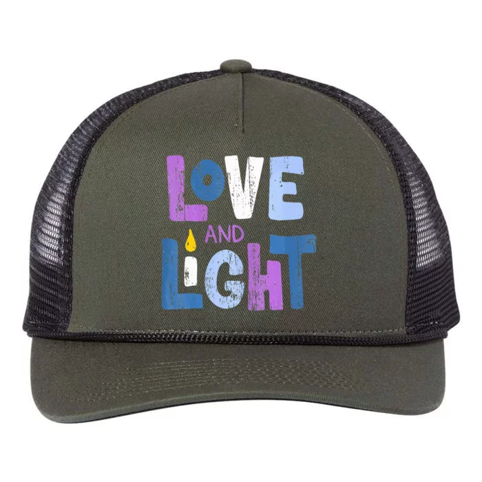 Love And Light Hanukkah Retro Rope Trucker Hat Cap