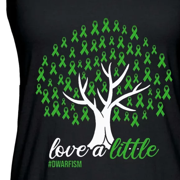 Love A Little Green Ribbon Tree Dwarfism Awareness Ladies Essential Flowy Tank