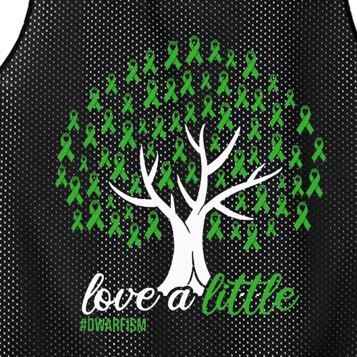 Love A Little Green Ribbon Tree Dwarfism Awareness Mesh Reversible Basketball Jersey Tank