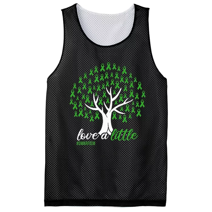 Love A Little Green Ribbon Tree Dwarfism Awareness Mesh Reversible Basketball Jersey Tank