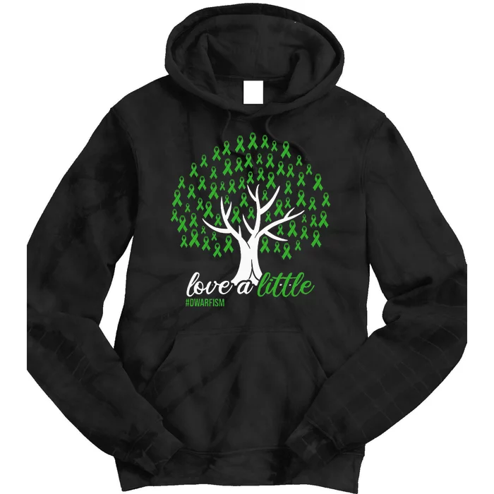 Love A Little Green Ribbon Tree Dwarfism Awareness Tie Dye Hoodie