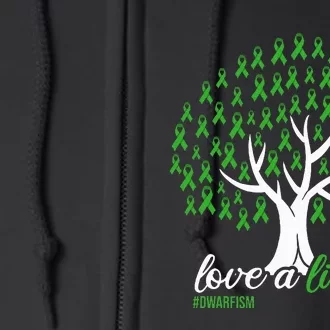 Love A Little Green Ribbon Tree Dwarfism Awareness Full Zip Hoodie