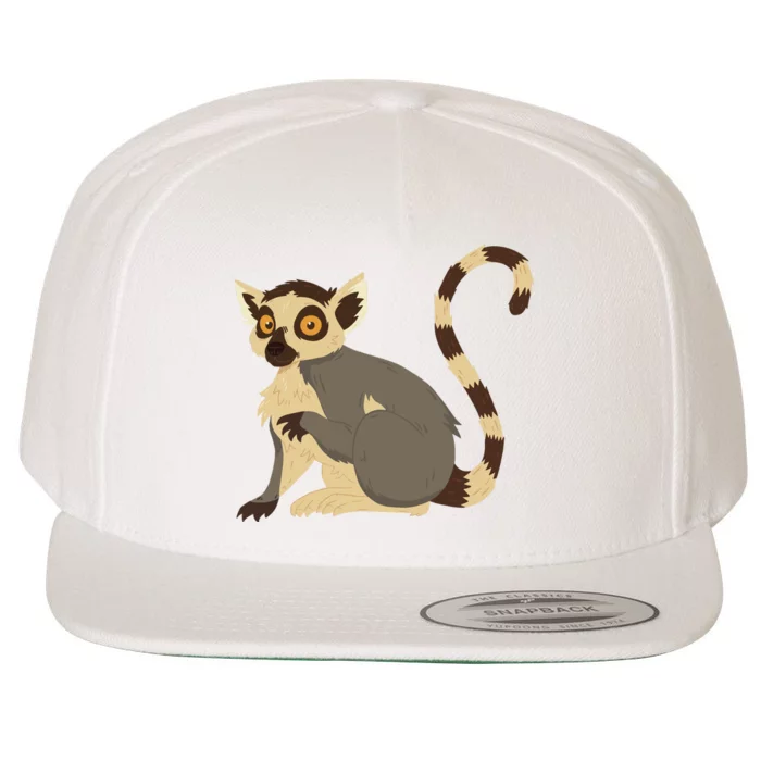 Lemur Animal Wool Snapback Cap