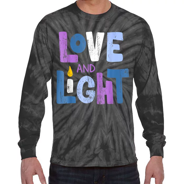 Love And Light Hanukkah For Women Tie-Dye Long Sleeve Shirt