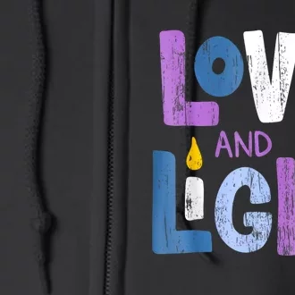 Love And Light Hanukkah For Women Full Zip Hoodie