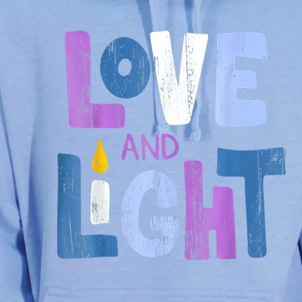 Love And Light Hanukkah For Women Unisex Surf Hoodie