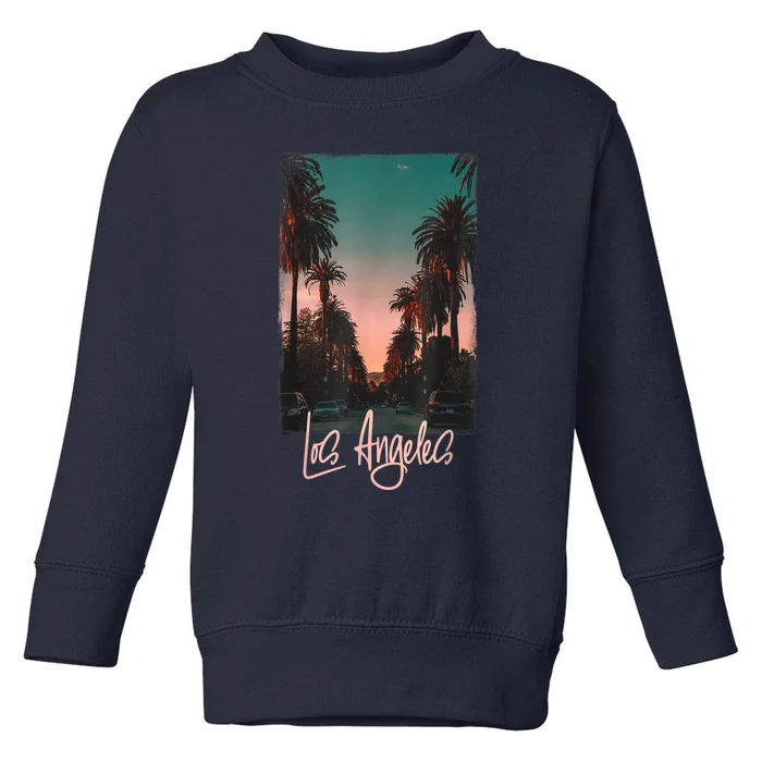 Los Angeles Love LA Holiday Visiting Los Angeles Toddler Sweatshirt