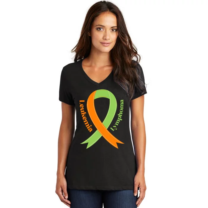 Leukemia And Lymphoma Awareness Women's V-Neck T-Shirt