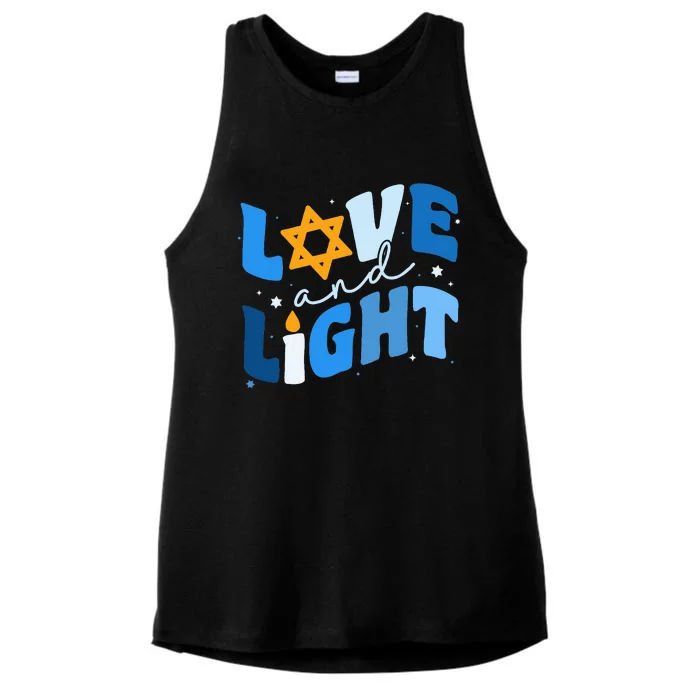 Love And Light Hanukkah For Jewish Ladies Tri-Blend Wicking Tank