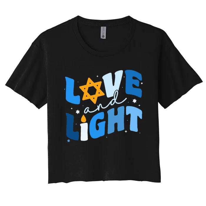 Love And Light Hanukkah For Jewish Women's Crop Top Tee