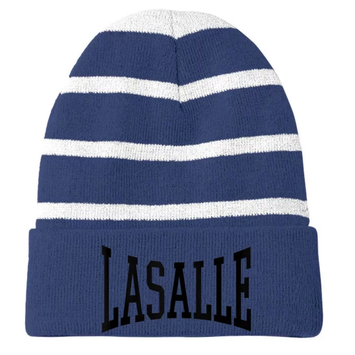 Lasalle Arch Logo Vintage University Alumni Style Tank Top Striped Beanie with Solid Band