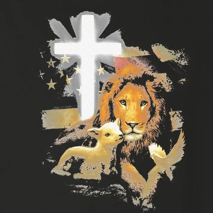 Lion And Lamb Cross Jesus Christ Toddler Long Sleeve Shirt