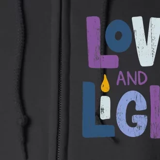 Love And Light Hanukkah Chanukah Jewish Trending Gift Full Zip Hoodie