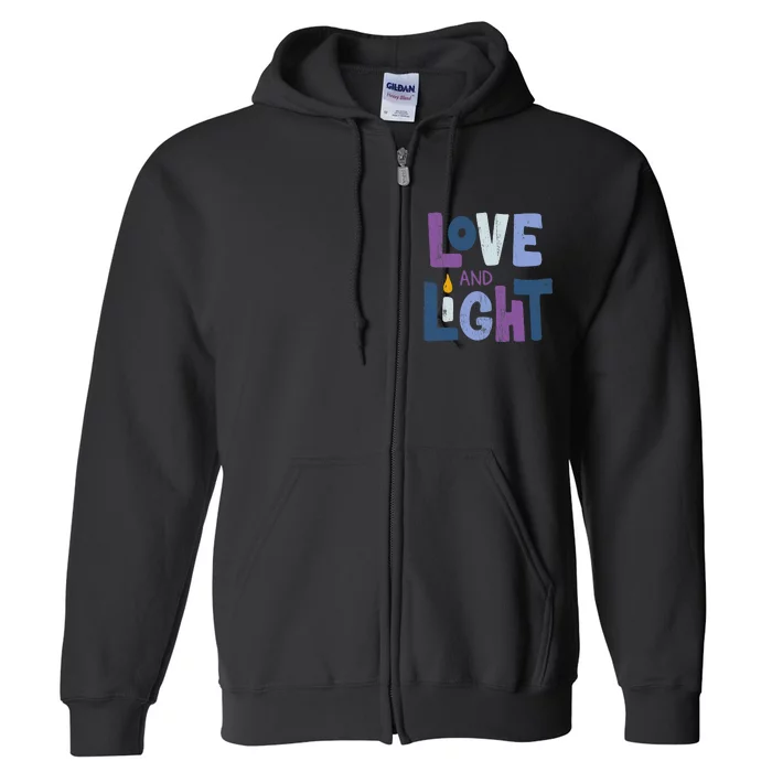 Love And Light Hanukkah Chanukah Jewish Trending Gift Full Zip Hoodie