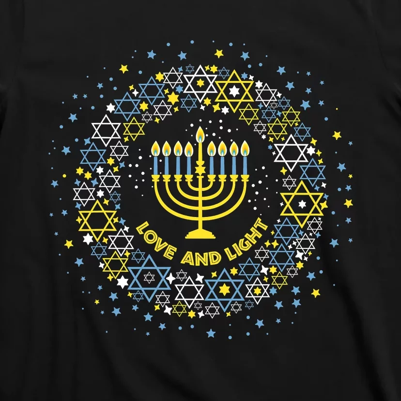 Love And Light Hanukkah Jew Menorah Jewish Chanukah T-Shirt