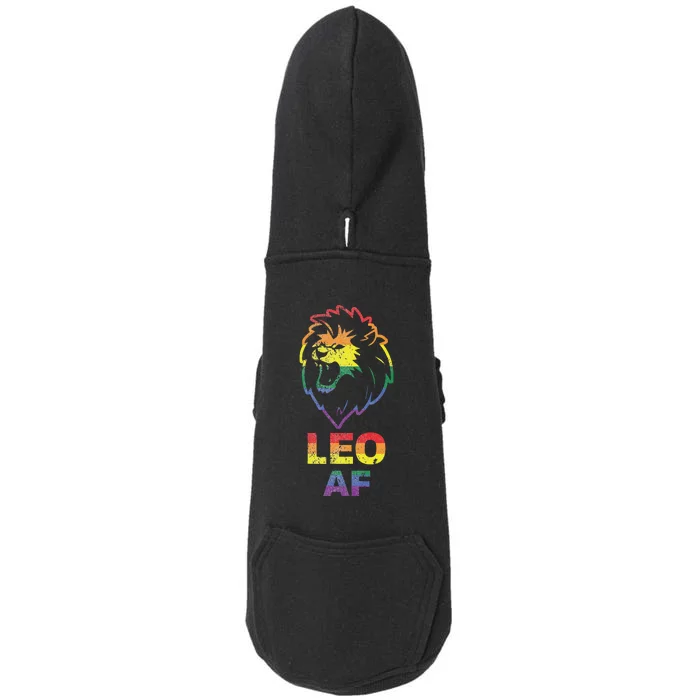 Leo AF Lion LGBT for August and July Birthday Gift Doggie 3-End Fleece Hoodie