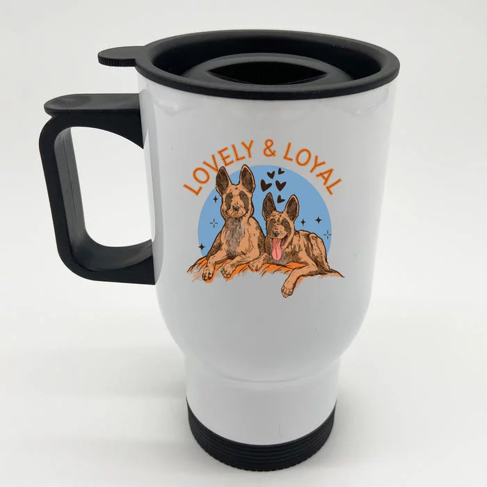 Lovely And Loyal Dog Front & Back Stainless Steel Travel Mug