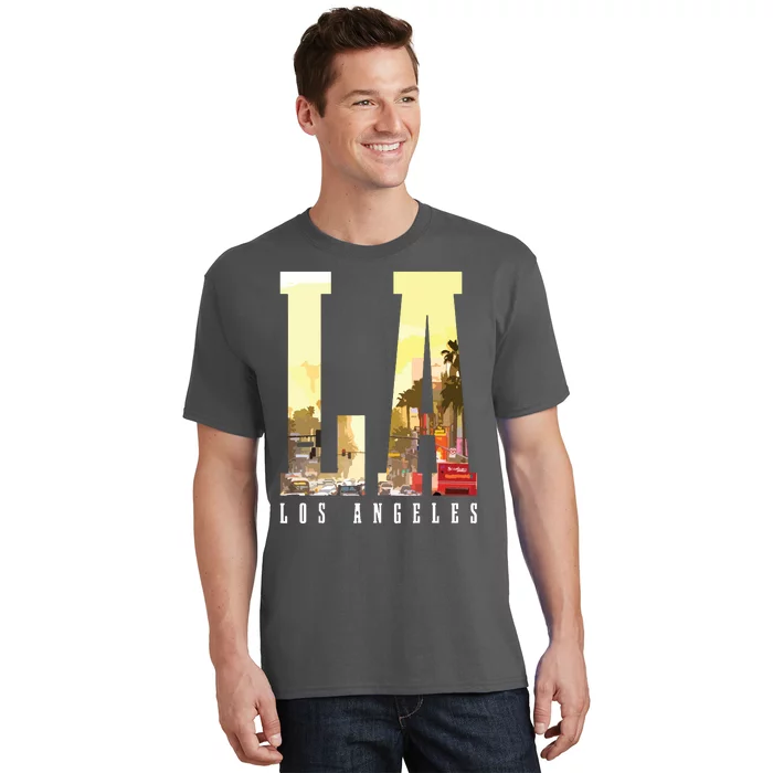 Los Angeles LA Skyline Vintage California LA T-Shirt