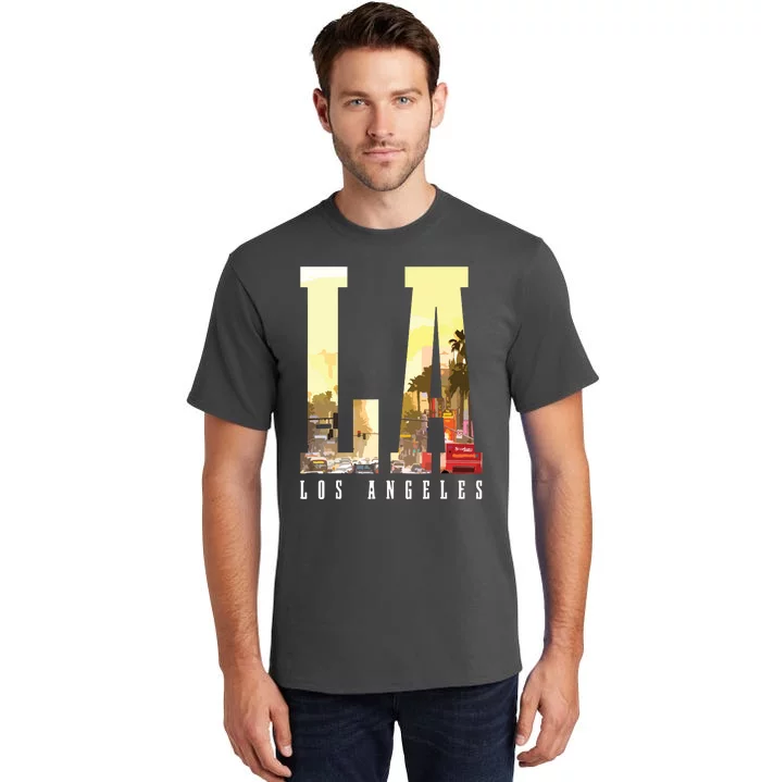 Los Angeles LA Skyline Vintage California LA Tall T-Shirt