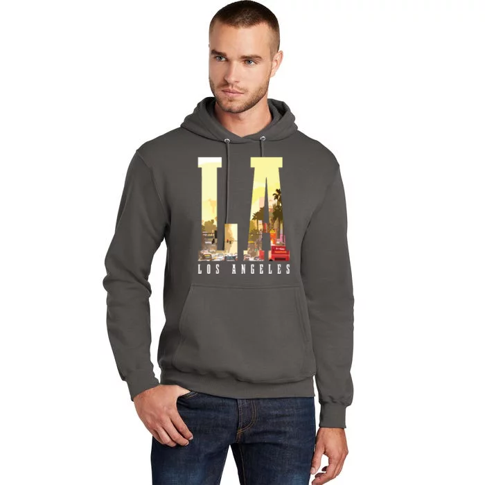 Los Angeles LA Skyline Vintage California LA Tall Hoodie