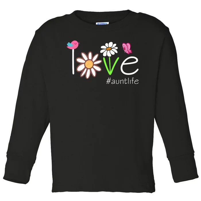 Love Aunt Life Daisy Cute Matching Family Toddler Long Sleeve Shirt