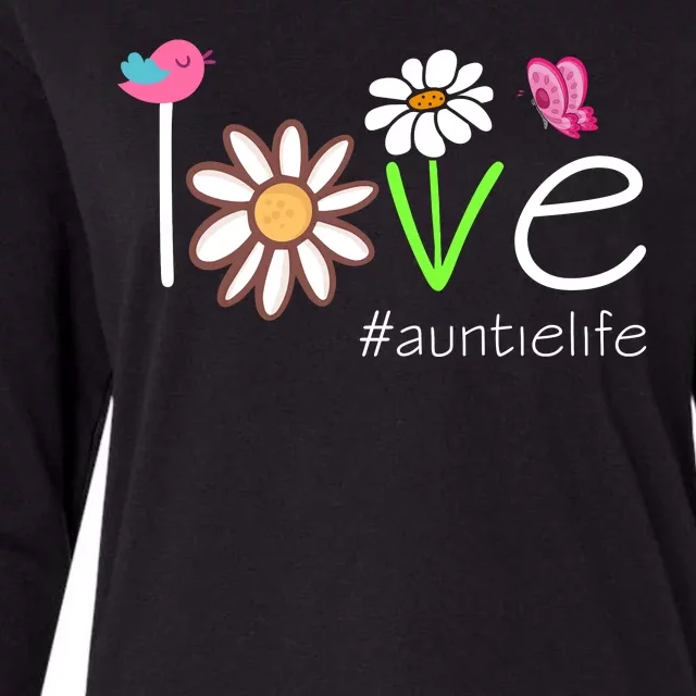 Love Auntie Life Cute Matching Family Womens Cotton Relaxed Long Sleeve T-Shirt