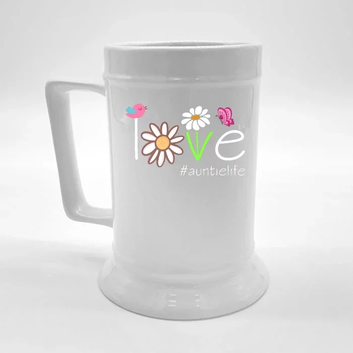 Love Auntie Life Cute Matching Family Front & Back Beer Stein