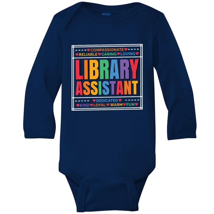 Librarian Assistant Library Baby Long Sleeve Bodysuit