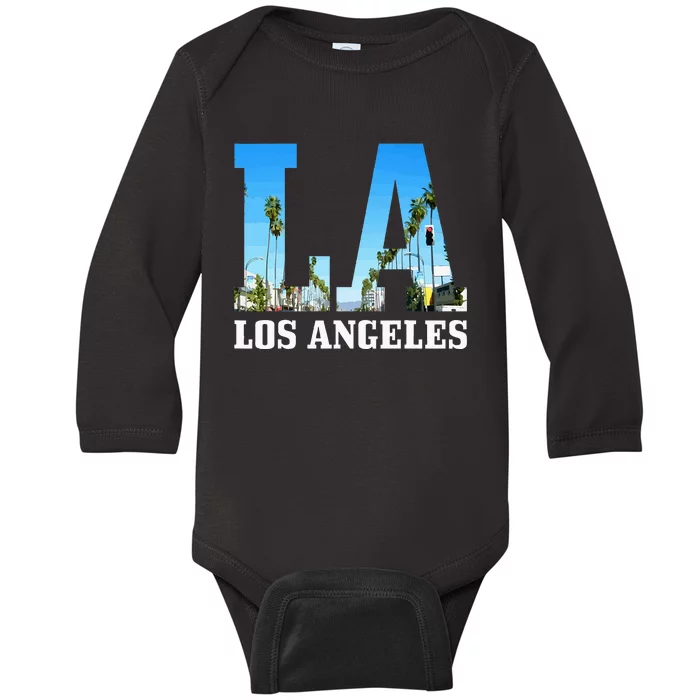 Los Angeles La Vintage California Los Angeles Baby Long Sleeve Bodysuit