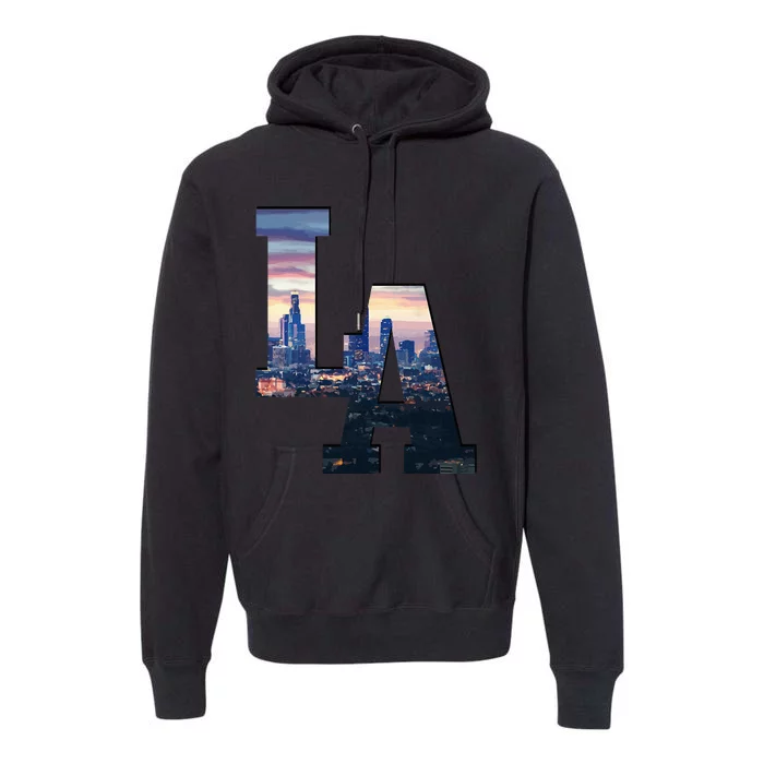 Los Angeles LA Skyline Vintage California LA Premium Hoodie