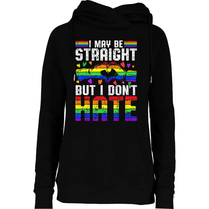 LGBT Ally Lesbian Gay Straight Alliance Support Womens Funnel Neck Pullover Hood