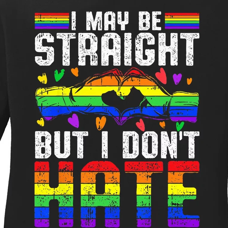 LGBT Ally Lesbian Gay Straight Alliance Support Ladies Long Sleeve Shirt