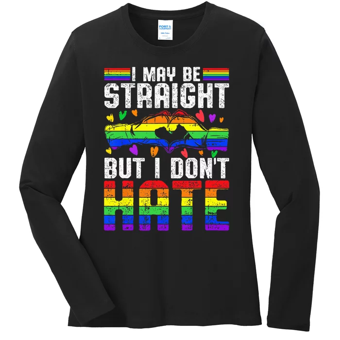 LGBT Ally Lesbian Gay Straight Alliance Support Ladies Long Sleeve Shirt