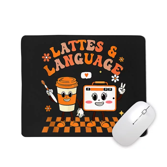 Lattes And Language Speech Therapy Sped Teachers SLP Fall Mousepad