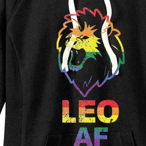 Leo AF Lion LGBT For August And July Birthday Gift Women's Fleece Hoodie