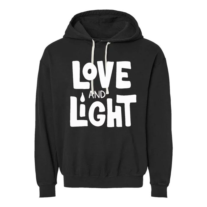 Love And Light  Hanukkah Garment-Dyed Fleece Hoodie