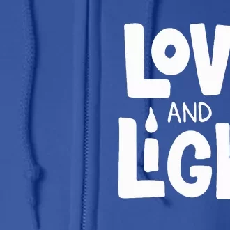 Love And Light  Hanukkah Full Zip Hoodie