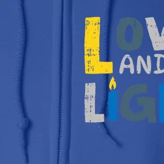 Love And Light Hanukkah Chanukah Jewish Holiday Full Zip Hoodie