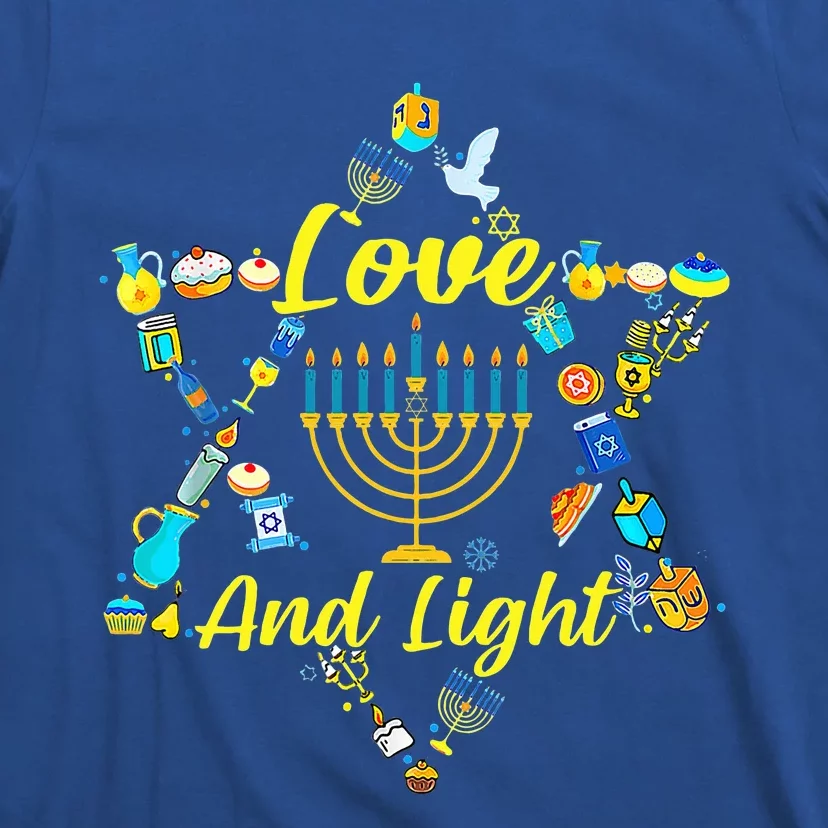 Love and Light Hanukkah Jew Menorah Jewish Chanukah T-Shirt