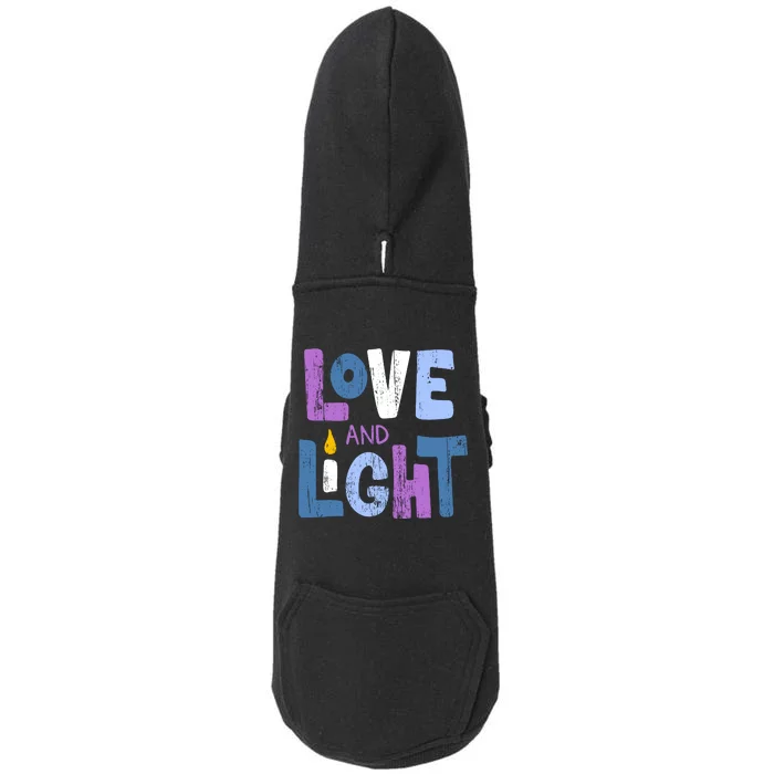 Love And Light Hanukkah Doggie 3-End Fleece Hoodie