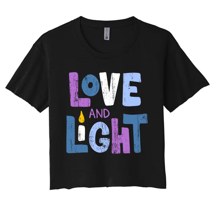 Love And Light Hanukkah Women's Crop Top Tee