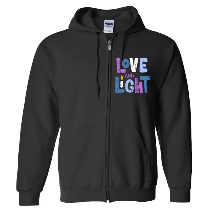 Love And Light Hanukkah Full Zip Hoodie