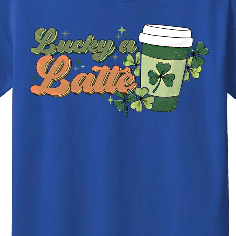 Lucky A Latte St Patrick's Day Coffee Lover Irish Shamrock Gift Kids T-Shirt