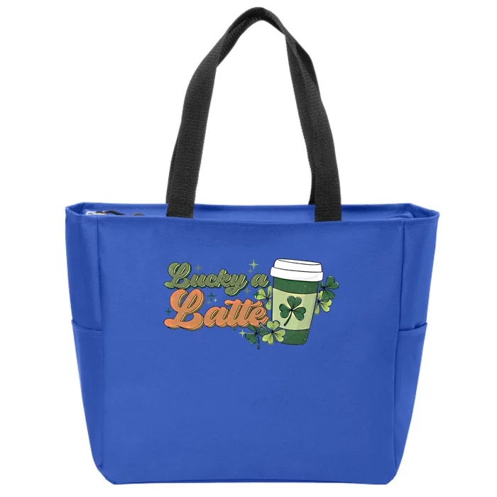 Lucky A Latte St Patrick's Day Coffee Lover Irish Shamrock Gift Zip Tote Bag