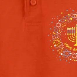 Love and Light Hanukkah Jew Menorah Jewish Chanukah Dry Zone Grid Performance Polo