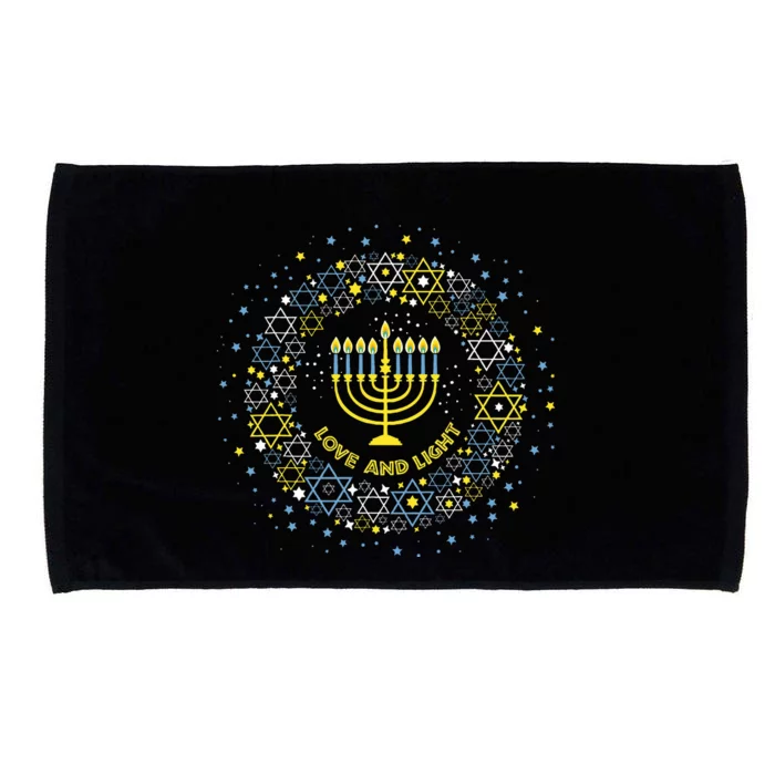 Love and Light Hanukkah Jew Menorah Jewish Chanukah Microfiber Hand Towel