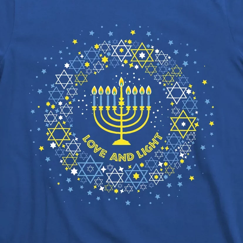 Love and Light Hanukkah Jew Menorah Jewish Chanukah T-Shirt