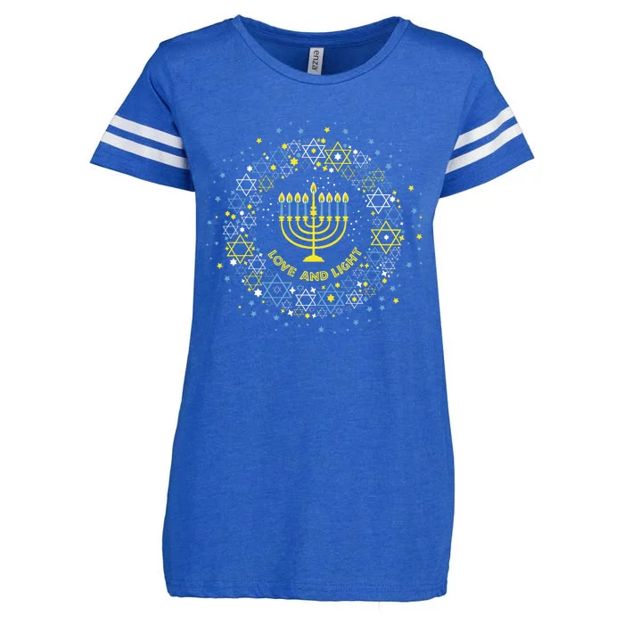 Love and Light Hanukkah Jew Menorah Jewish Chanukah Enza Ladies Jersey Football T-Shirt