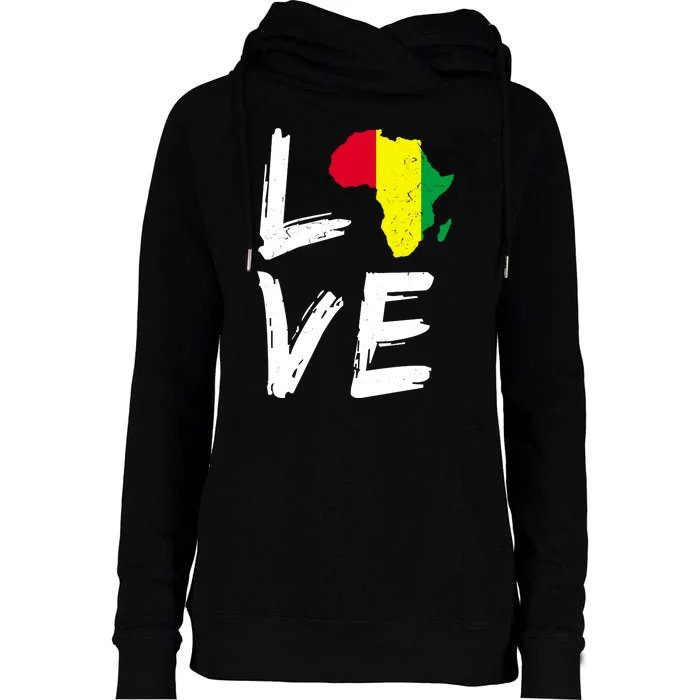 Love Africa Logo Womens Funnel Neck Pullover Hood