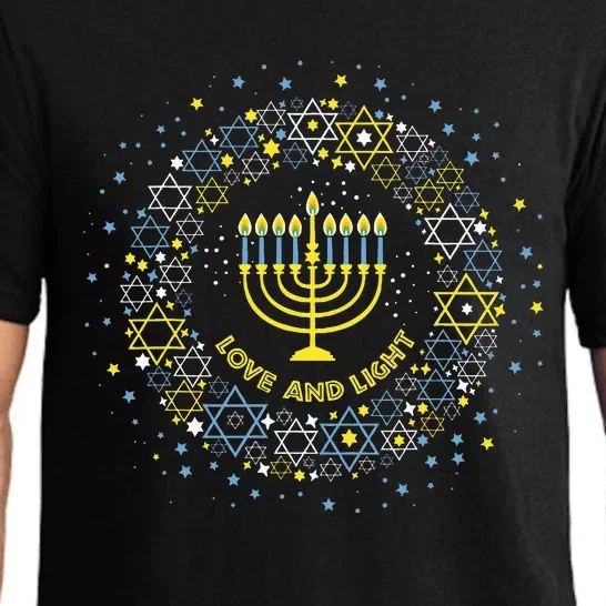 Love and Light Hanukkah  Jew Menorah Jewish Chanukah Pajama Set